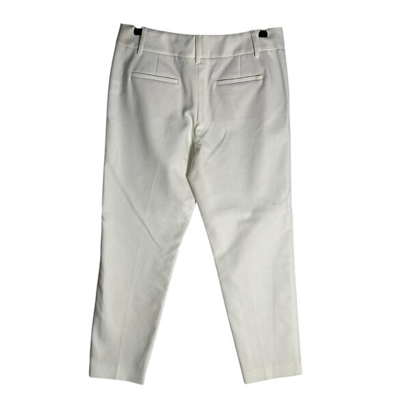 Alice+Olivia Sz 8 Stacey Slim Trouser Pants Employed White‎ Slacks Stretchy FLAW - Picture 2 of 15